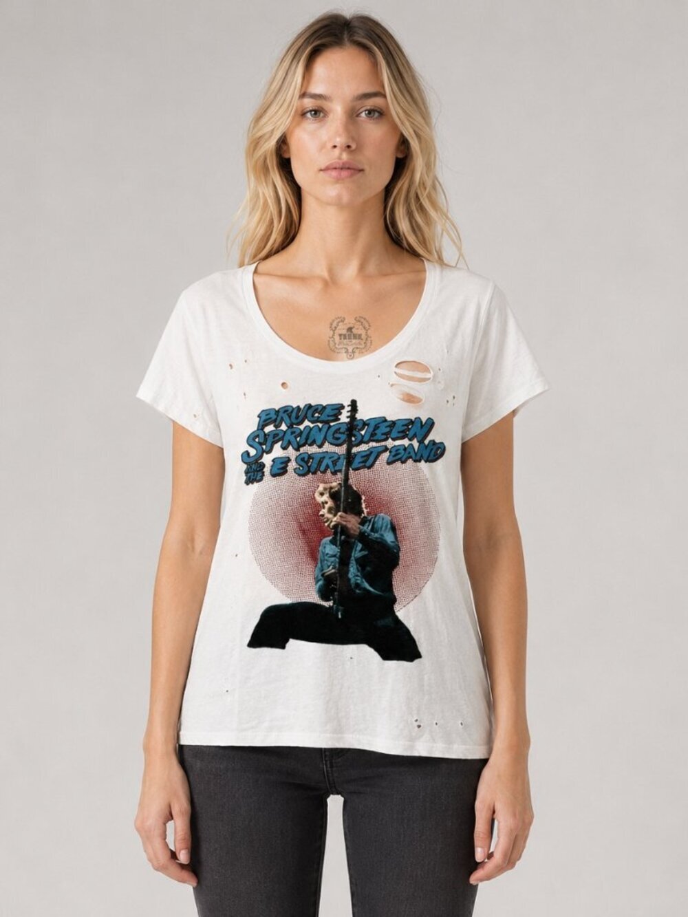 Bruce Springsteen Trunk Ltd limited edition white t-shirt womens size Medium USA